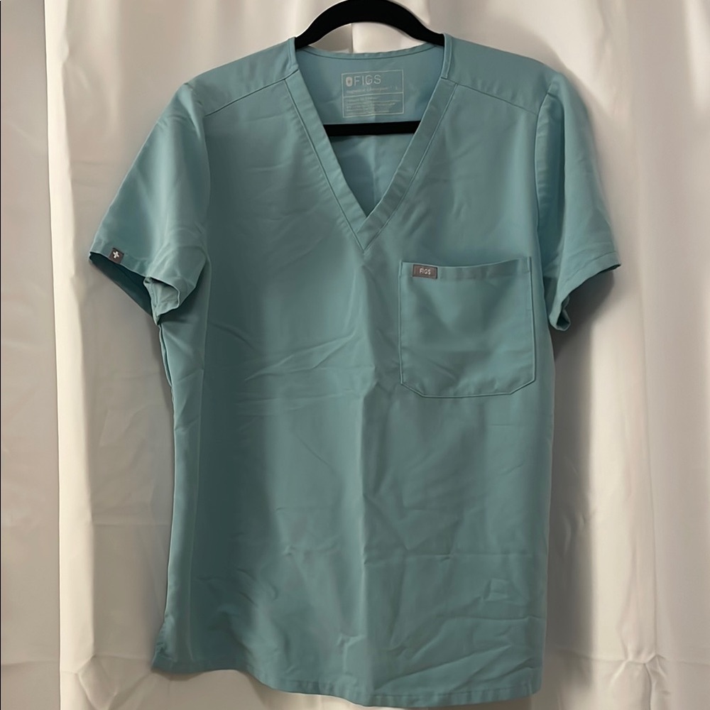 Figs Blue V-Neck Scrub Top